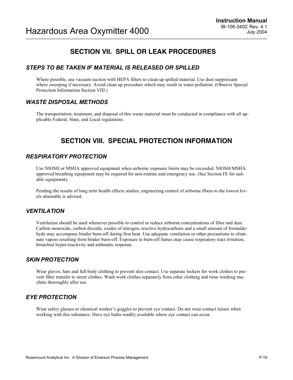 Hazardous area oxymitter 4000 | Emerson Process Management OXYMITTER 4000 User Manual | Page 27 / 150