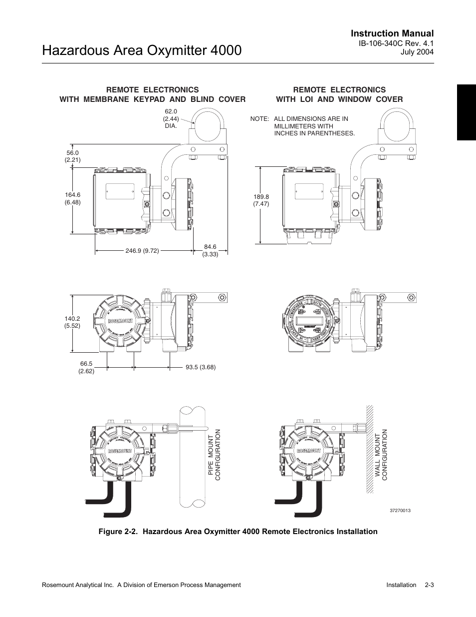 Hazardous area oxymitter 4000, Instruction manual | Emerson Process Management OXYMITTER 4000 User Manual | Page 49 / 150