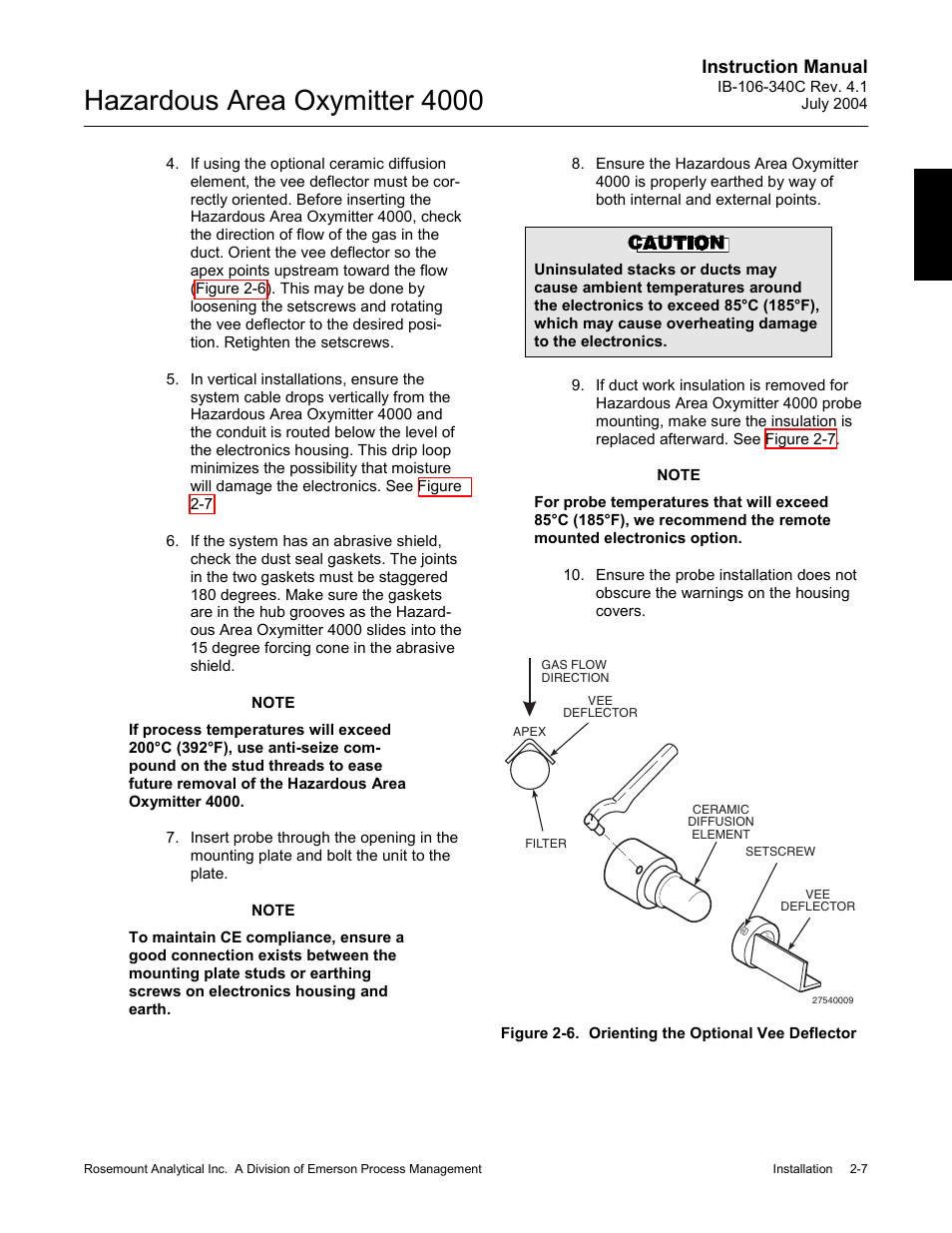 Hazardous area oxymitter 4000, Instruction manual | Emerson Process Management OXYMITTER 4000 User Manual | Page 53 / 150