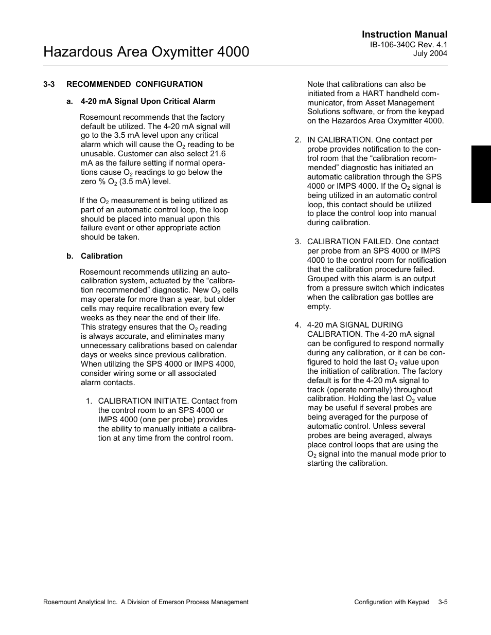 Recommended configuration -5, Hazardous area oxymitter 4000, Instruction manual | Emerson Process Management OXYMITTER 4000 User Manual | Page 67 / 150