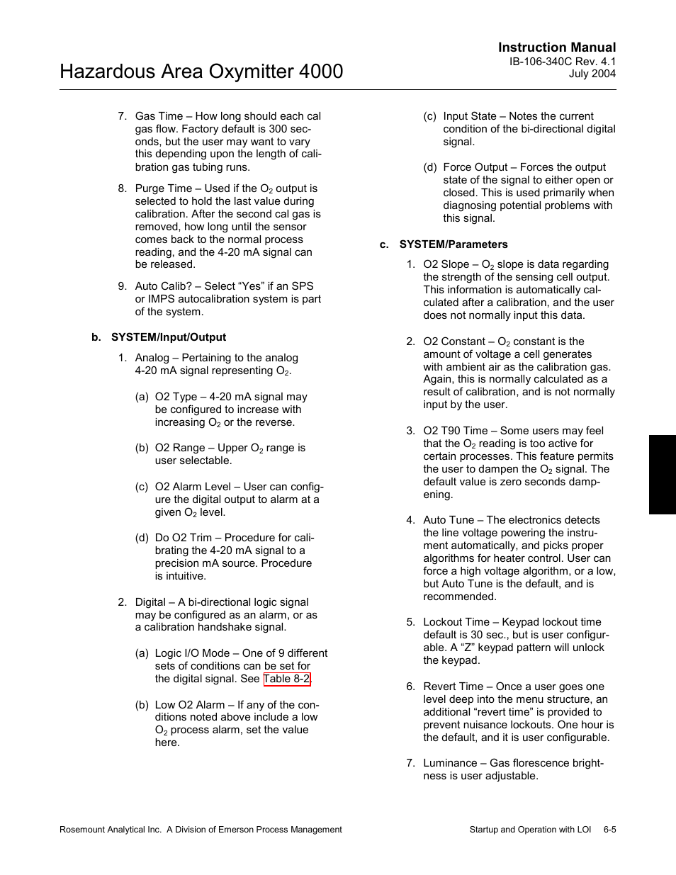 Hazardous area oxymitter 4000, Instruction manual | Emerson Process Management OXYMITTER 4000 User Manual | Page 83 / 150