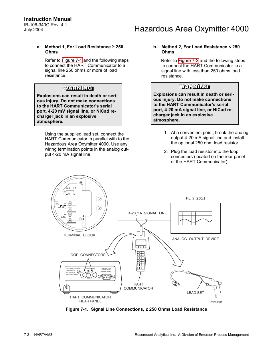 Hazardous area oxymitter 4000, Instruction manual | Emerson Process Management OXYMITTER 4000 User Manual | Page 88 / 150
