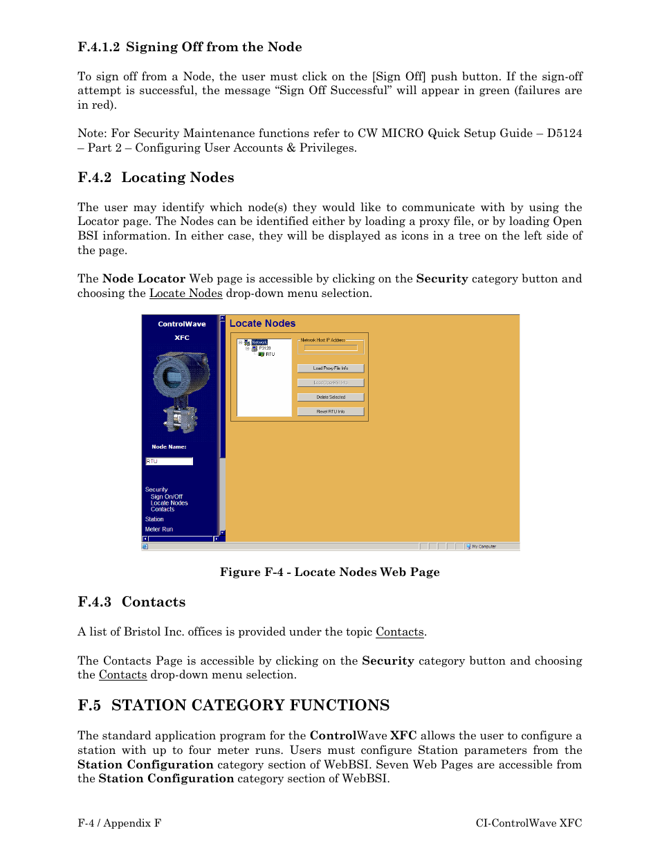 Station, Category, F.5 station category functions | Emerson Process Management ControlWave XFC User Manual | Page 106 / 200