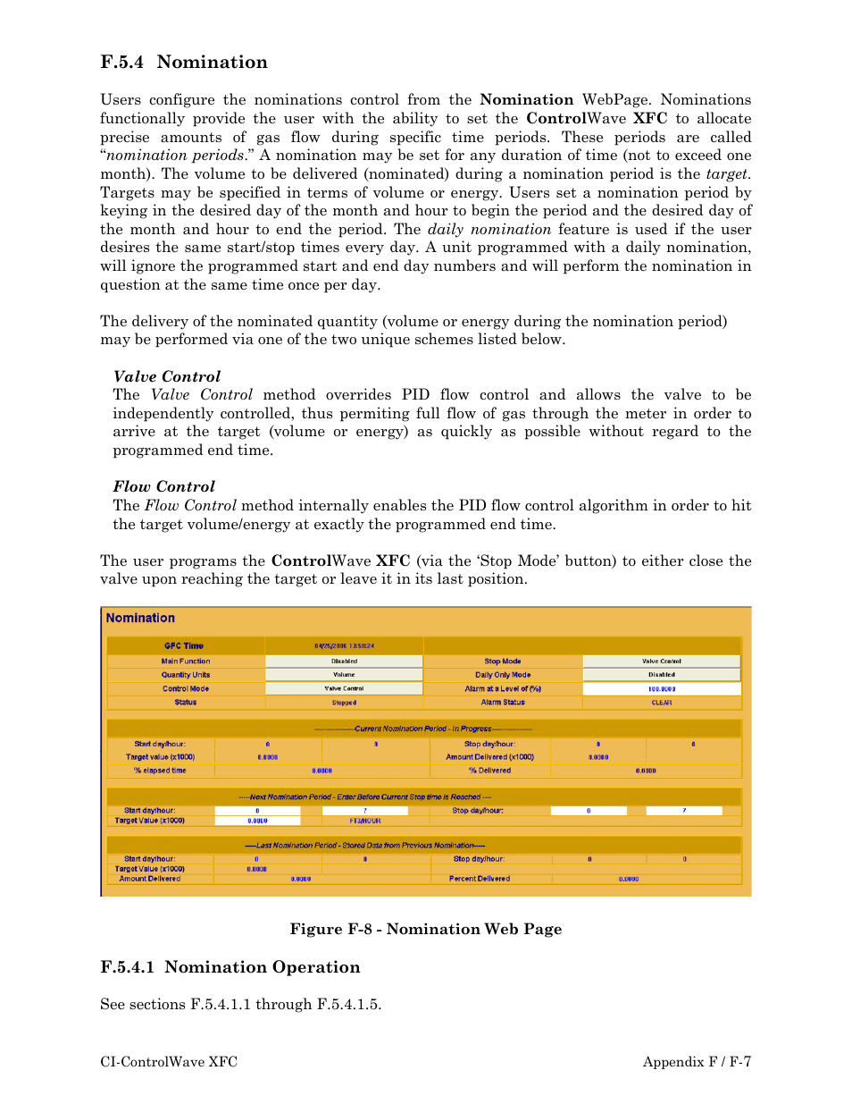 F.5.4 nomination | Emerson Process Management ControlWave XFC User Manual | Page 109 / 200