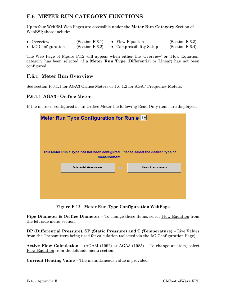 Meter, Category, F.6 meter run category functions | Emerson Process Management ControlWave XFC User Manual | Page 120 / 200