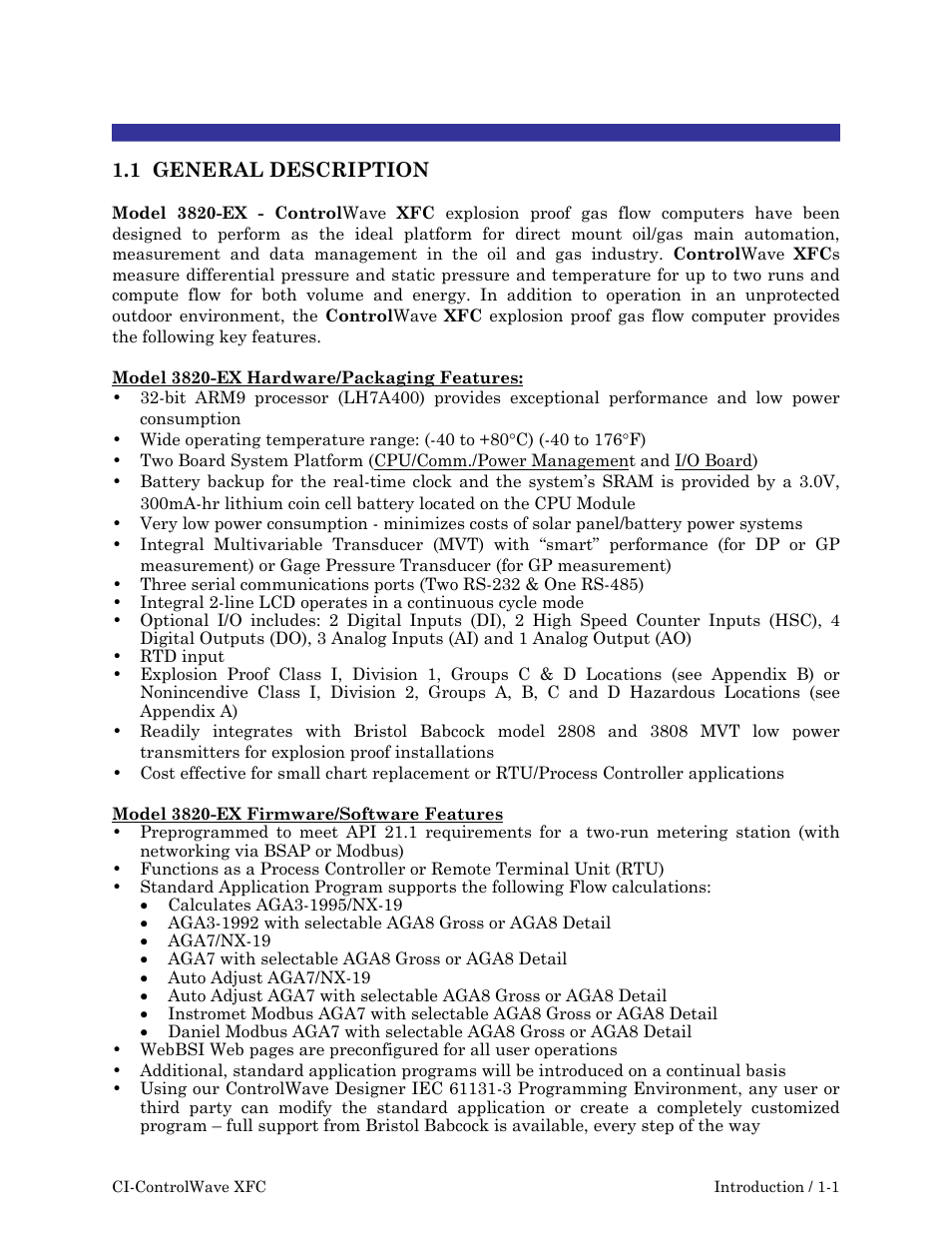 Xfcch1.pdf | Emerson Process Management ControlWave XFC User Manual | Page 15 / 200