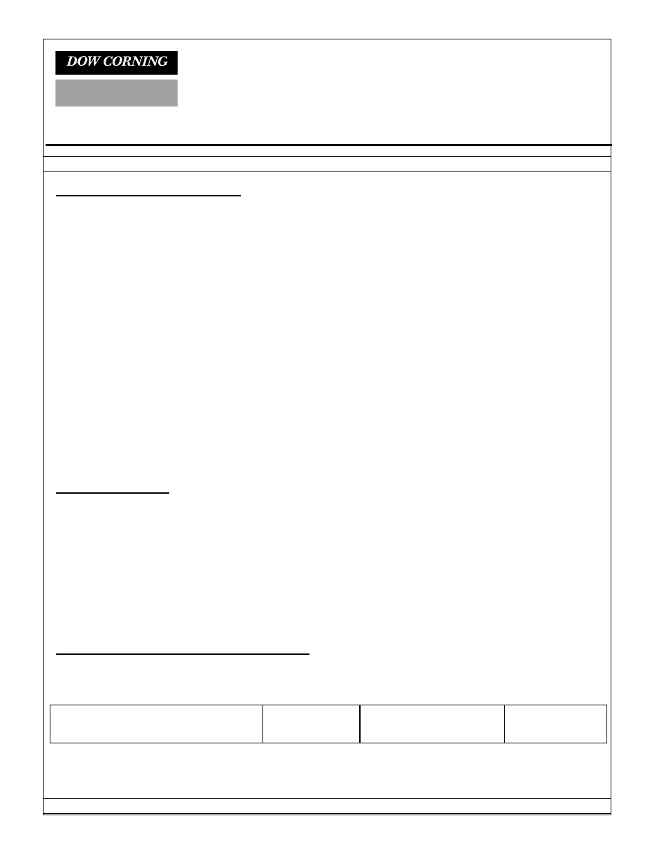 Dow corning corporation, Material safety data sheet | Emerson Process Management ControlWave XFC User Manual | Page 151 / 200