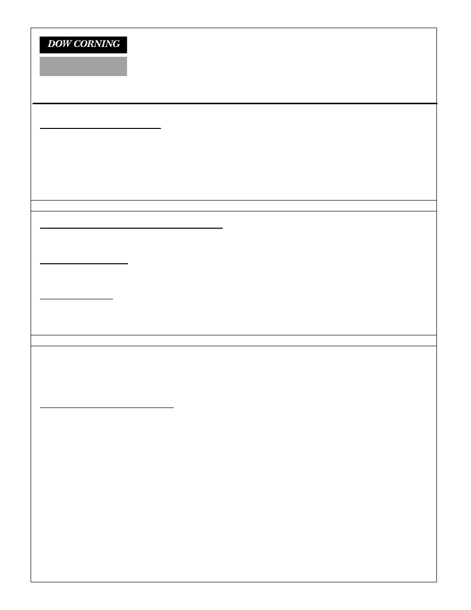 Dow corning corporation, Material safety data sheet | Emerson Process Management ControlWave XFC User Manual | Page 152 / 200