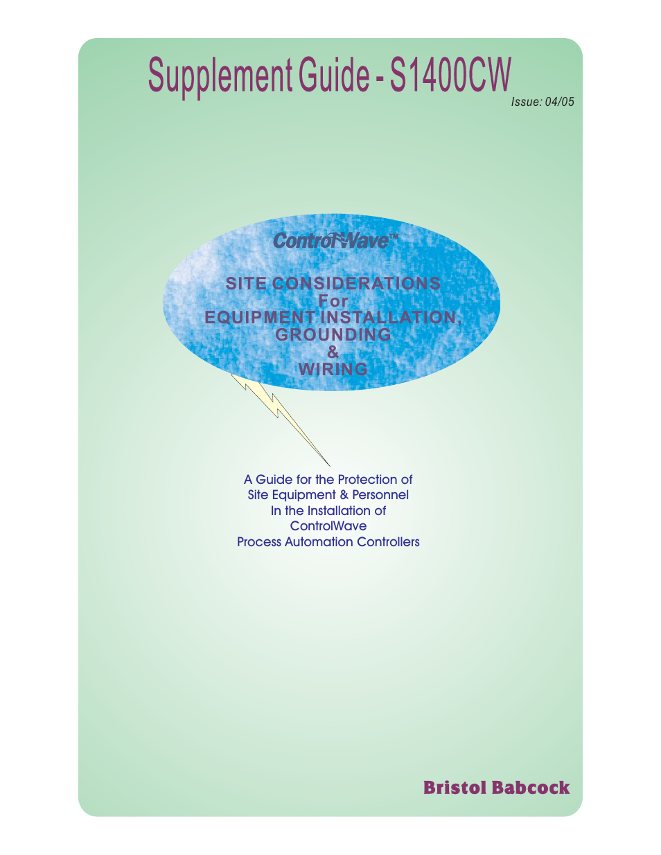 S1400cw apr 2005.pdf, Supplementguide-s1400cw | Emerson Process Management ControlWave XFC User Manual | Page 155 / 200