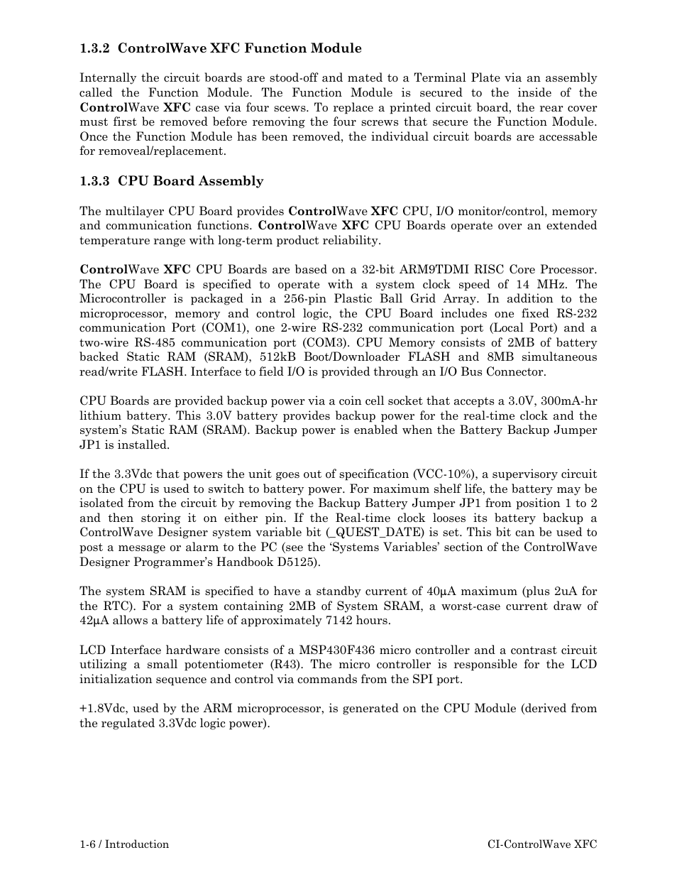 Emerson Process Management ControlWave XFC User Manual | Page 20 / 200