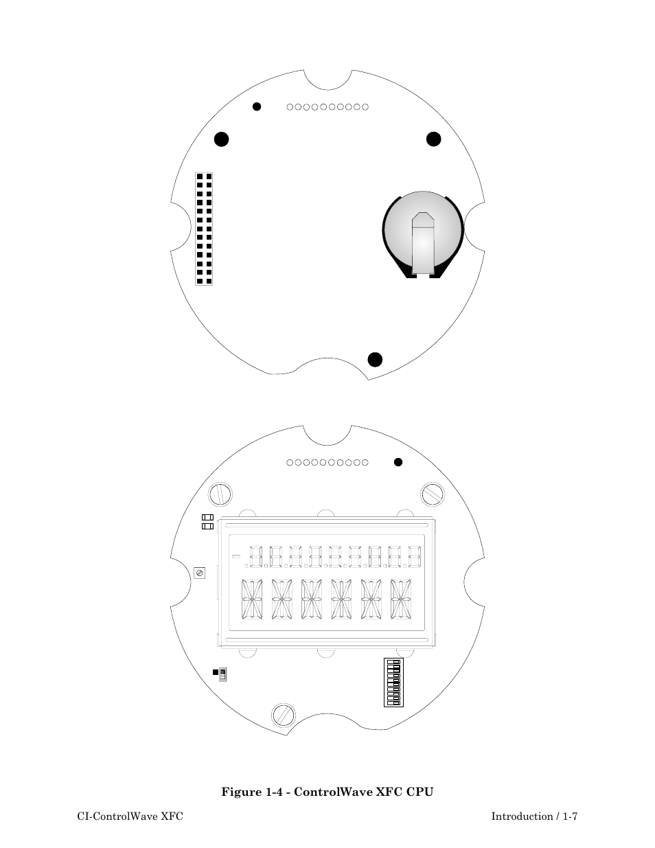 Front, Rear, Bt1 p2 | Figure 1-4 - controlwave xfc cpu | Emerson Process Management ControlWave XFC User Manual | Page 21 / 200