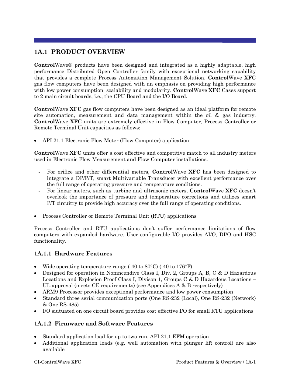 Xfcch1a.pdf | Emerson Process Management ControlWave XFC User Manual | Page 35 / 200