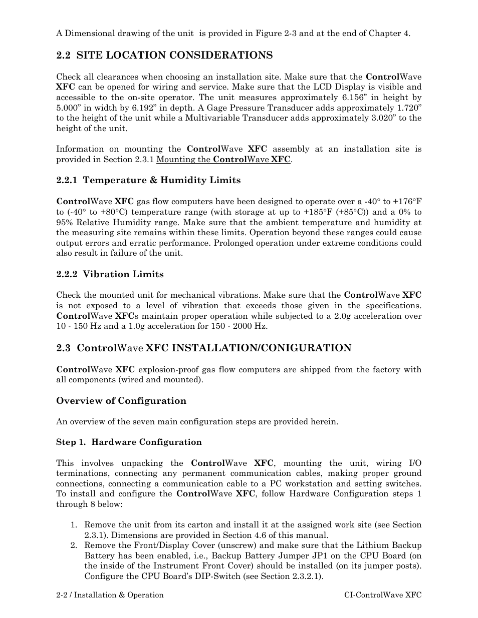 Emerson Process Management ControlWave XFC User Manual | Page 44 / 200