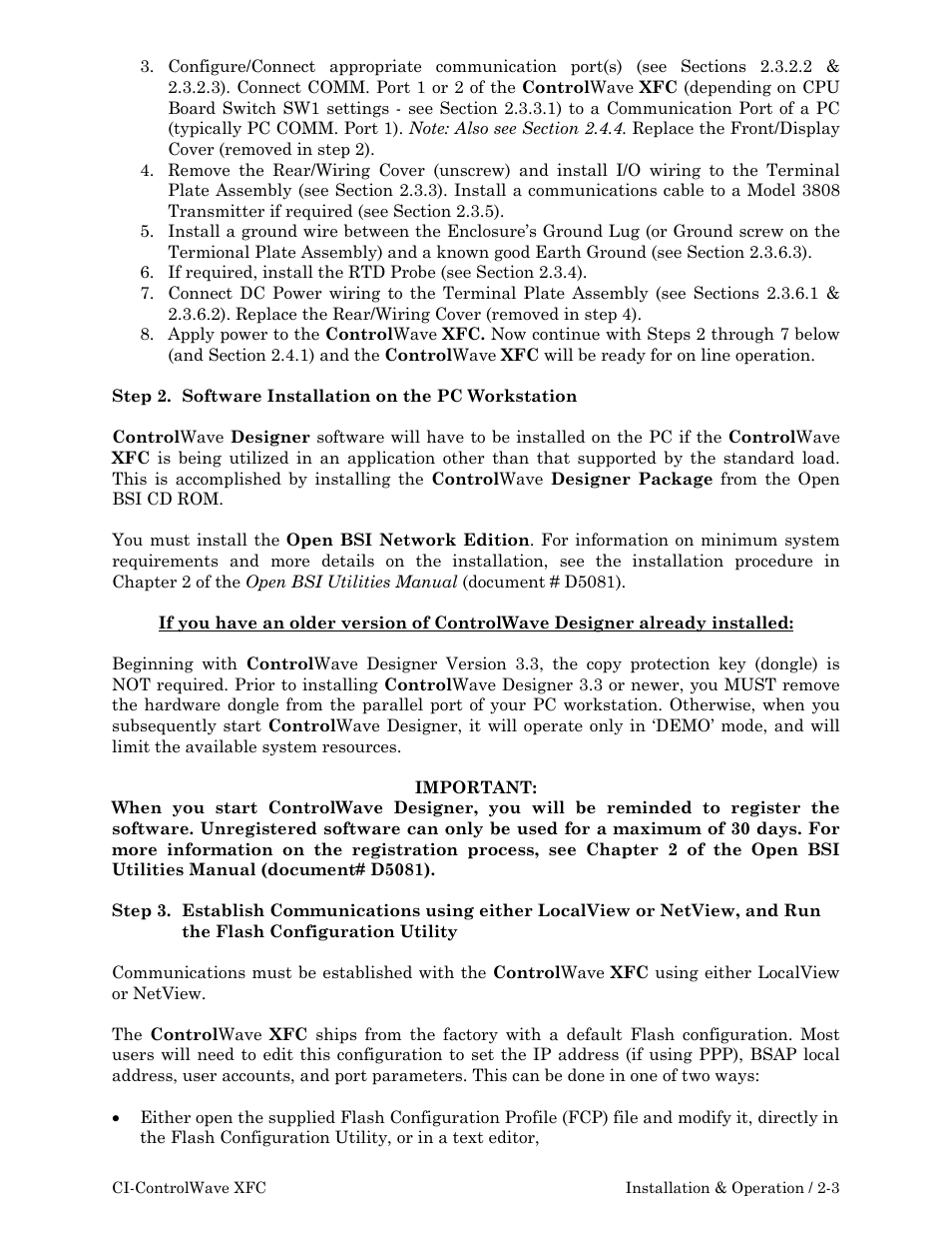 Emerson Process Management ControlWave XFC User Manual | Page 45 / 200