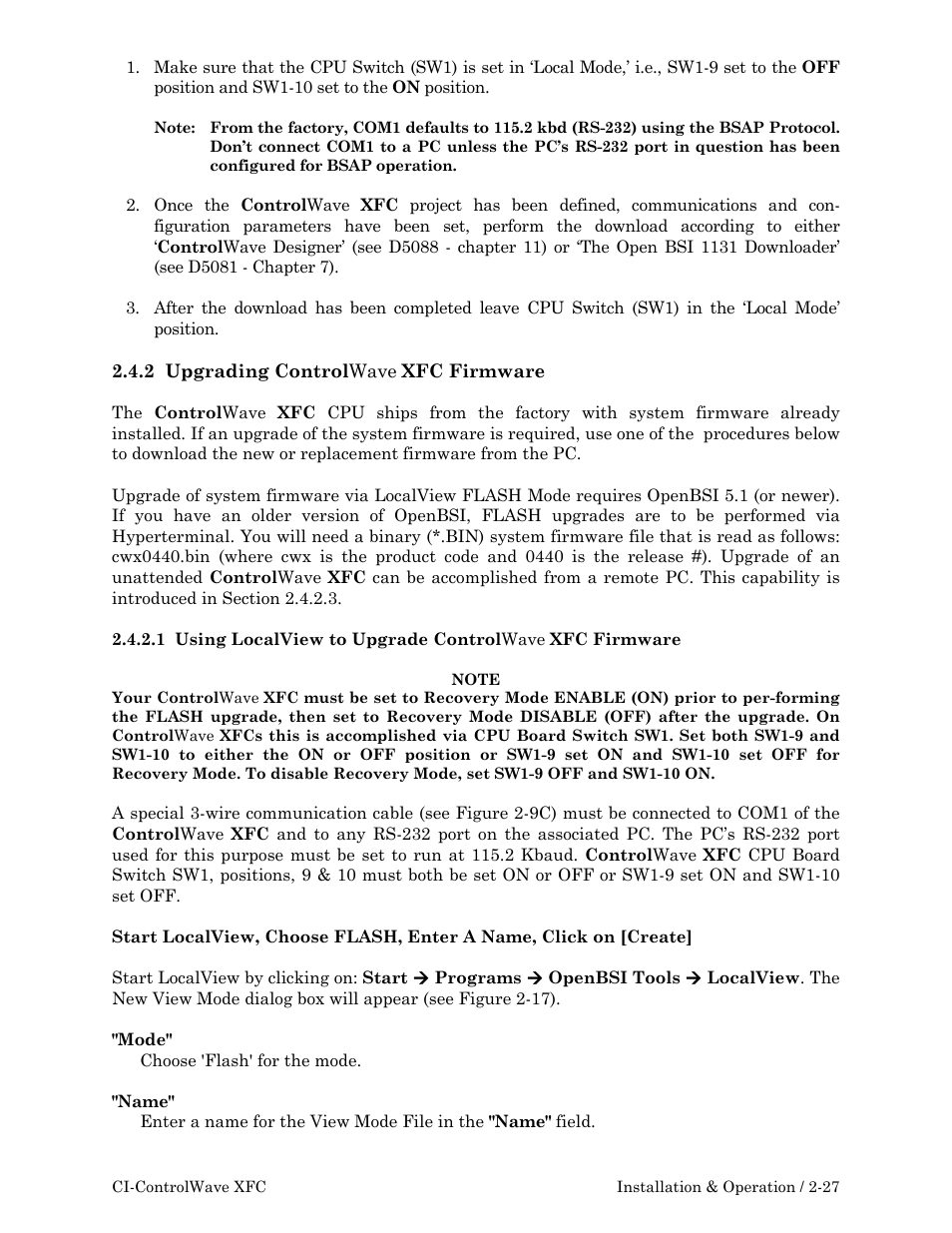 Emerson Process Management ControlWave XFC User Manual | Page 69 / 200