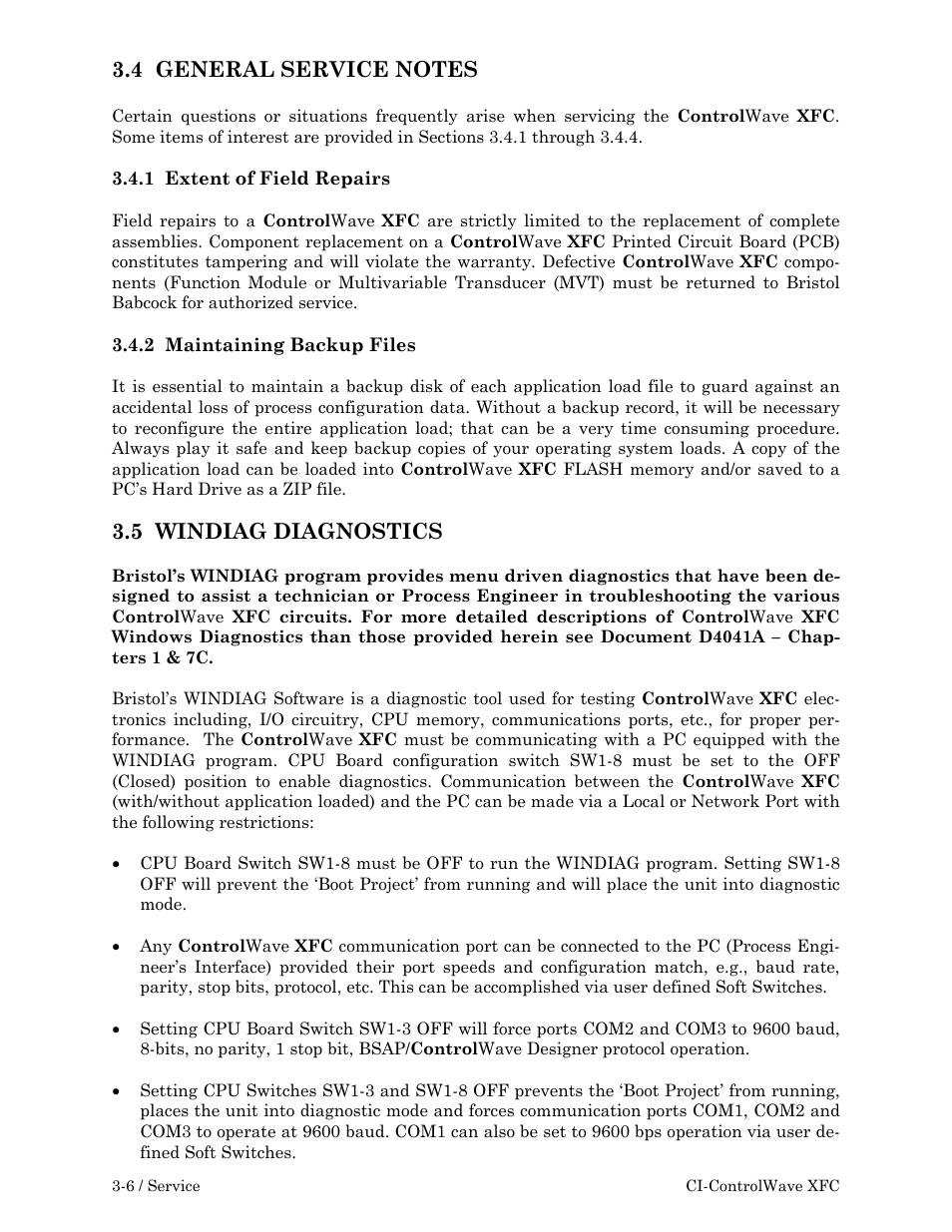 5 windiag diagnostics | Emerson Process Management ControlWave XFC User Manual | Page 82 / 200