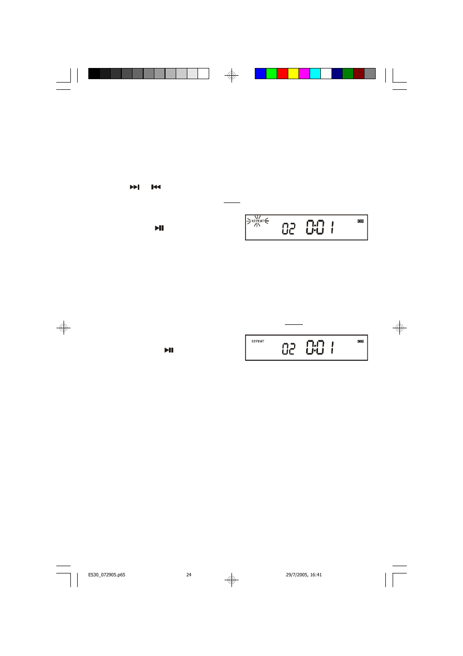 Repeat playback, All tracks repeat | Emerson Radio ES30 User Manual | Page 25 / 44