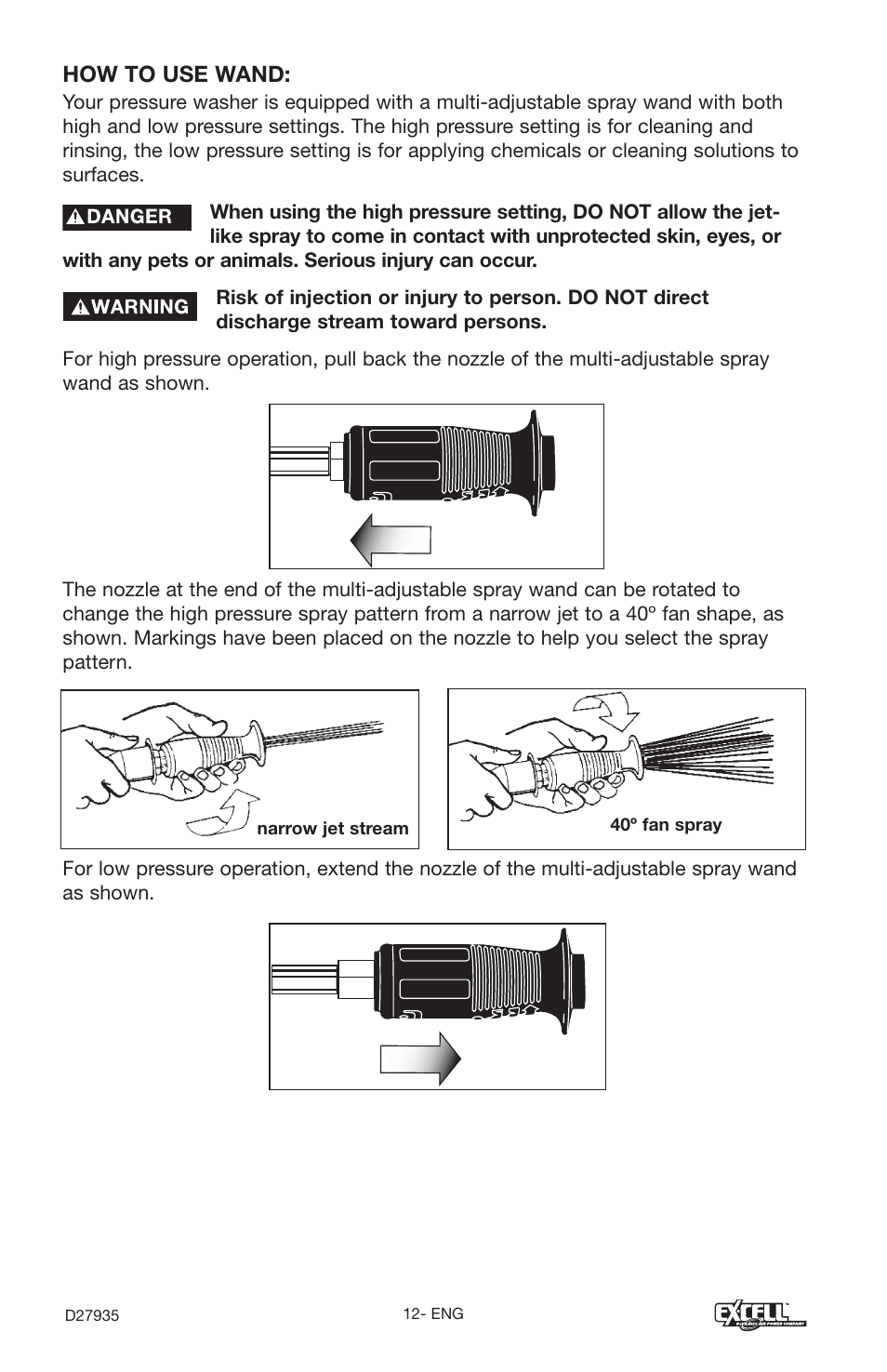 How to use wand | Excell Precision VR2300 User Manual | Page 12 / 22