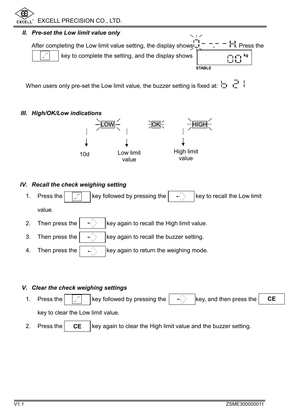 Excell Precision WEIGHING SCALES User Manual | Page 15 / 26