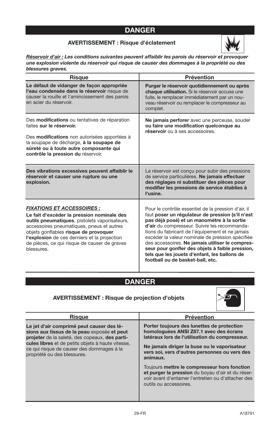 Danger | Excell Precision E7540 User Manual | Page 29 / 78