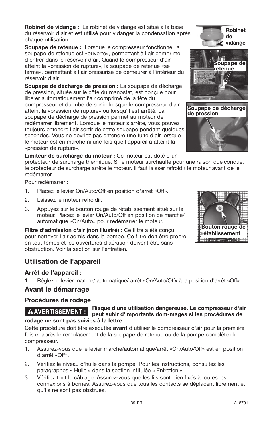 Utilisation de l'appareil, Avant le démarrage | Excell Precision E7540 User Manual | Page 39 / 78