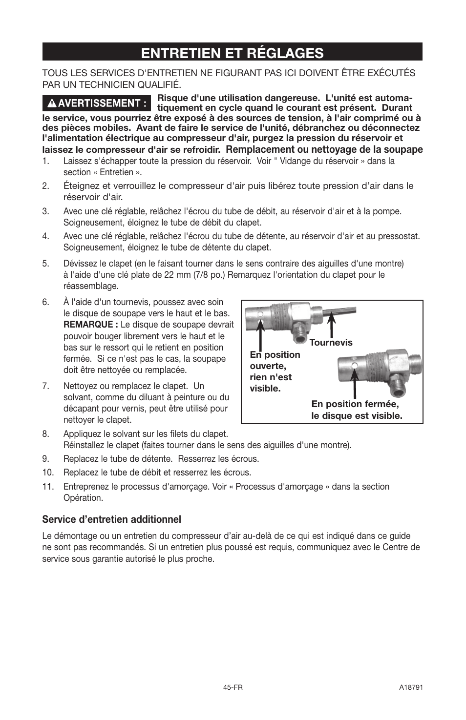 Entretien et réglages | Excell Precision E7540 User Manual | Page 45 / 78