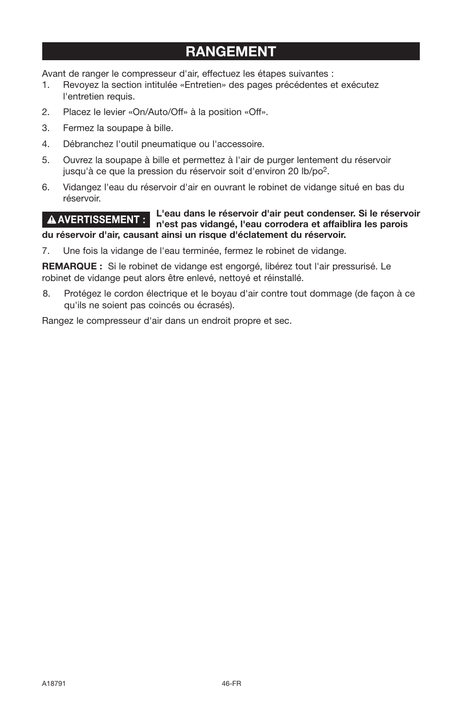 Rangement | Excell Precision E7540 User Manual | Page 46 / 78