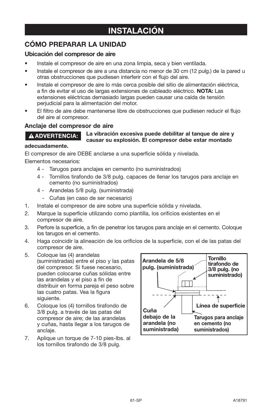 Instalación, Cómo preparar la unidad | Excell Precision E7540 User Manual | Page 61 / 78