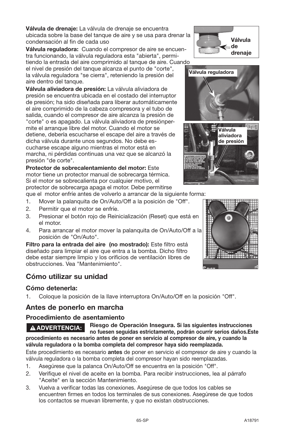 Cómo utilizar su unidad, Antes de ponerlo en marcha | Excell Precision E7540 User Manual | Page 65 / 78
