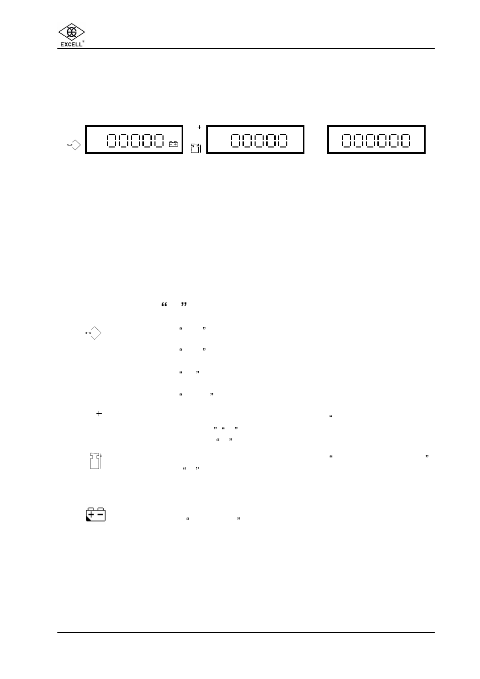 Chapter 1 product introduction, 1 displays, Digital displays | Symbol icons “ 3, Performance, Excell precision co., ltd, Weight, Unit weight quantity, 3 ” will be displayed | Excell Precision Counting Scale User Manual | Page 6 / 46