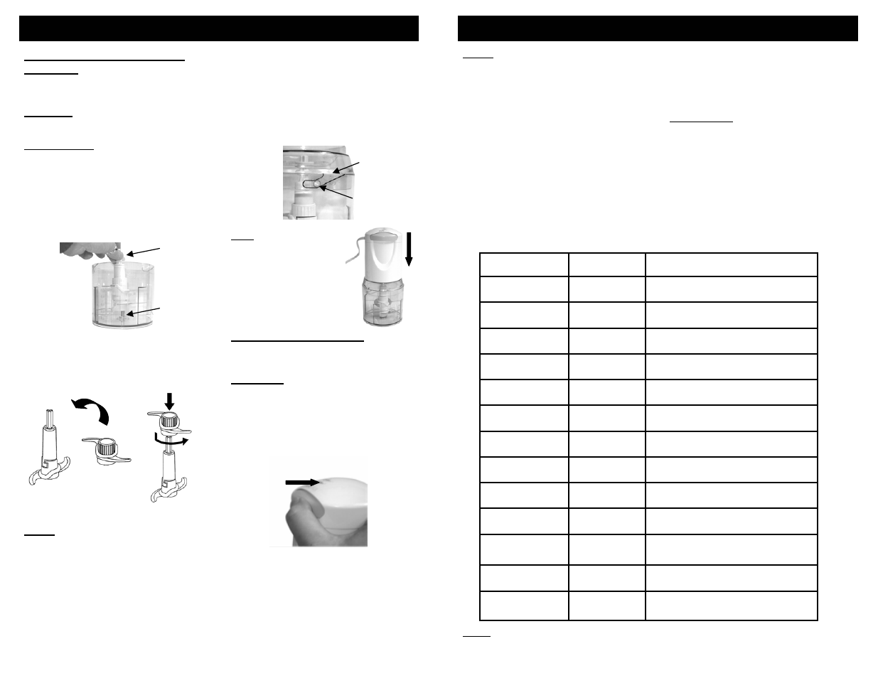 Slide number 3, Operating instructions | Euro-Pro QUAD BLADE FP107 User Manual | Page 3 / 4