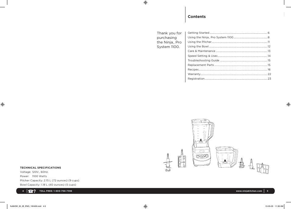 Euro-Pro Ninja Pro System 1100 User Manual | Page 3 / 12