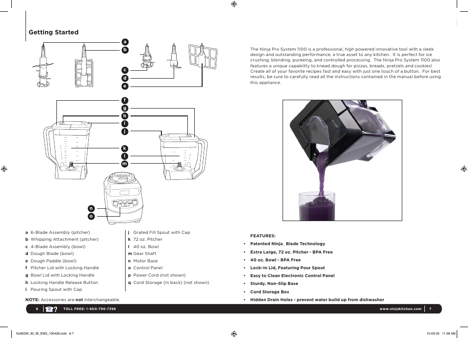 Getting started | Euro-Pro Ninja Pro System 1100 User Manual | Page 4 / 12
