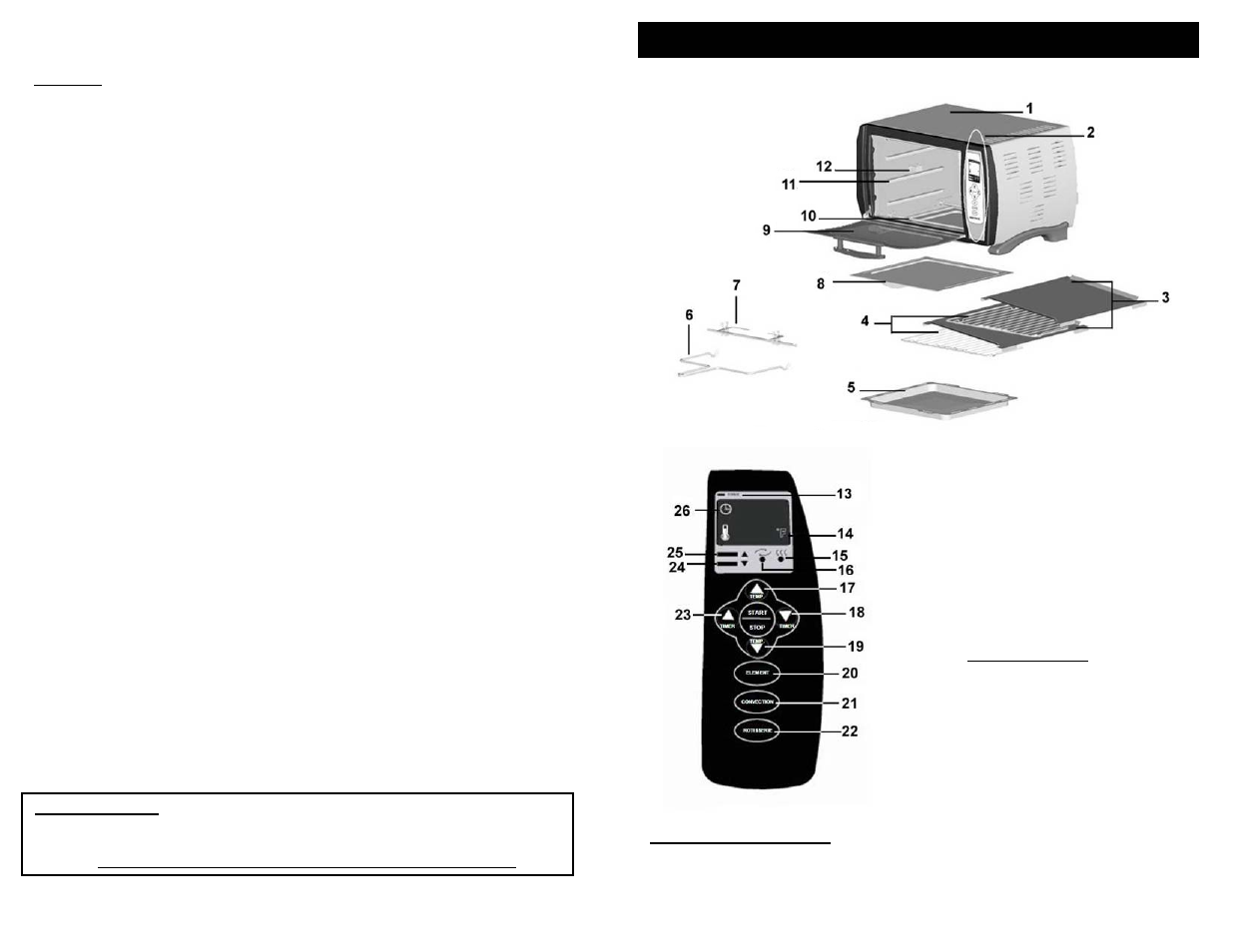 Save these instructions, Important safety instructions, For household use only | Getting to know your convection/rotisserie oven | Euro-Pro TO230W User Manual | Page 2 / 8
