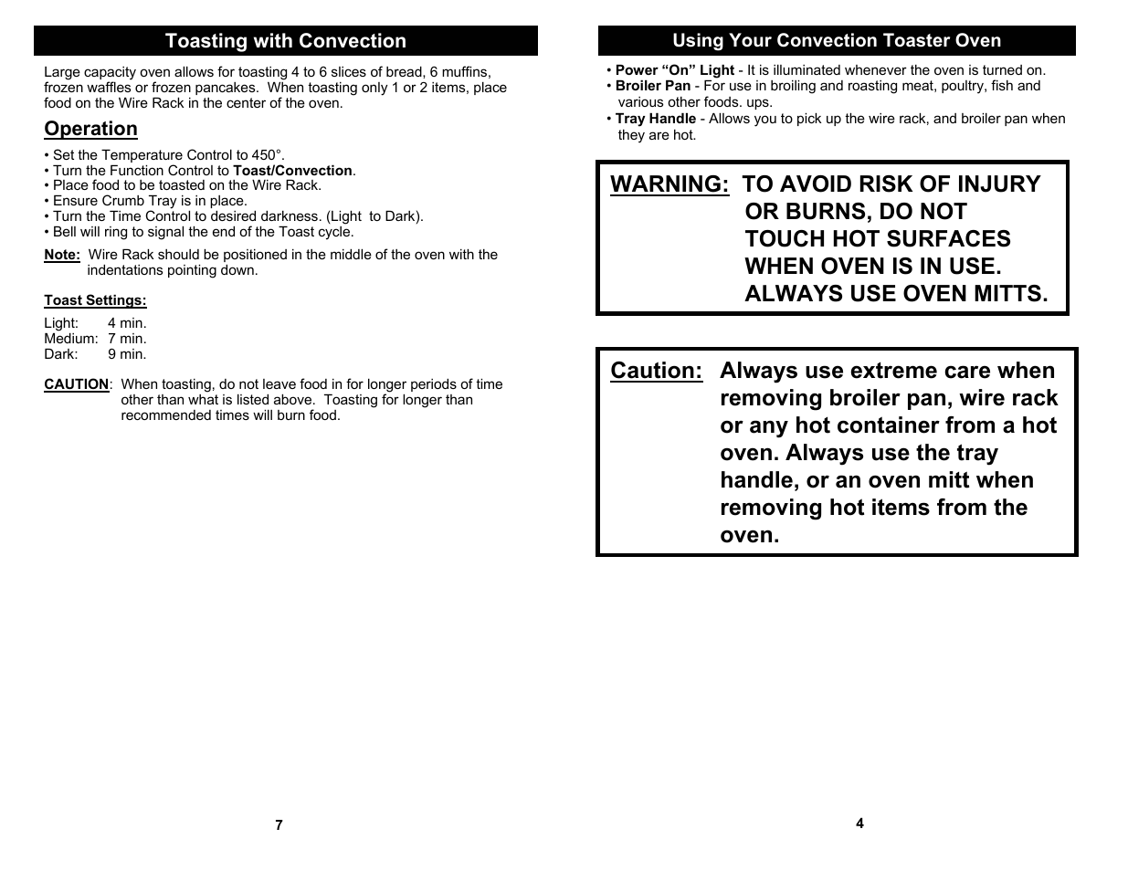 Euro-Pro TO283 User Manual | Page 5 / 6