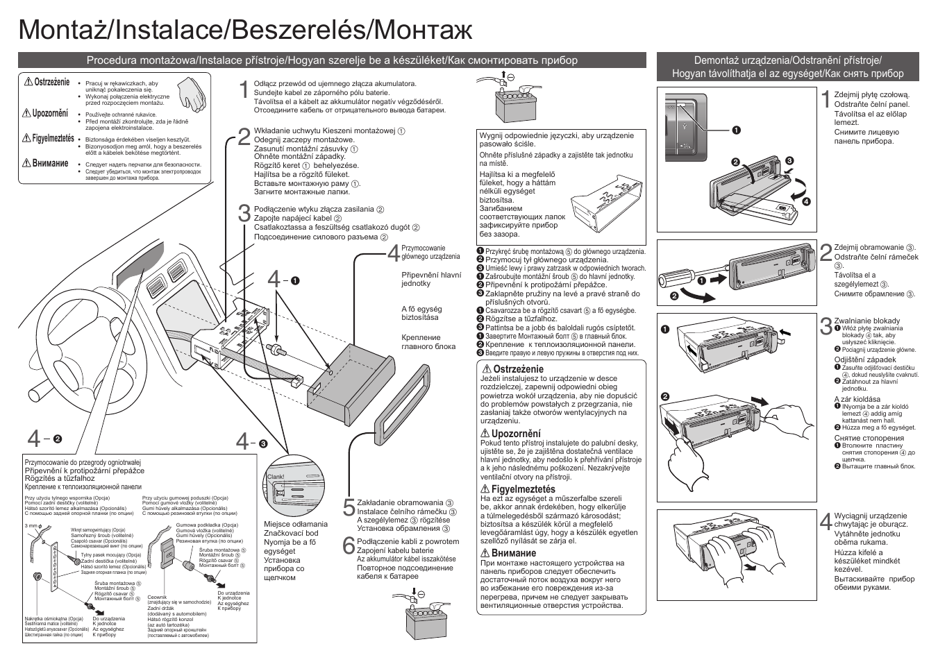 Montaż/instalace/beszerelés/монтаж | Panasonic CQ-C3355N User Manual | Page 23 / 38