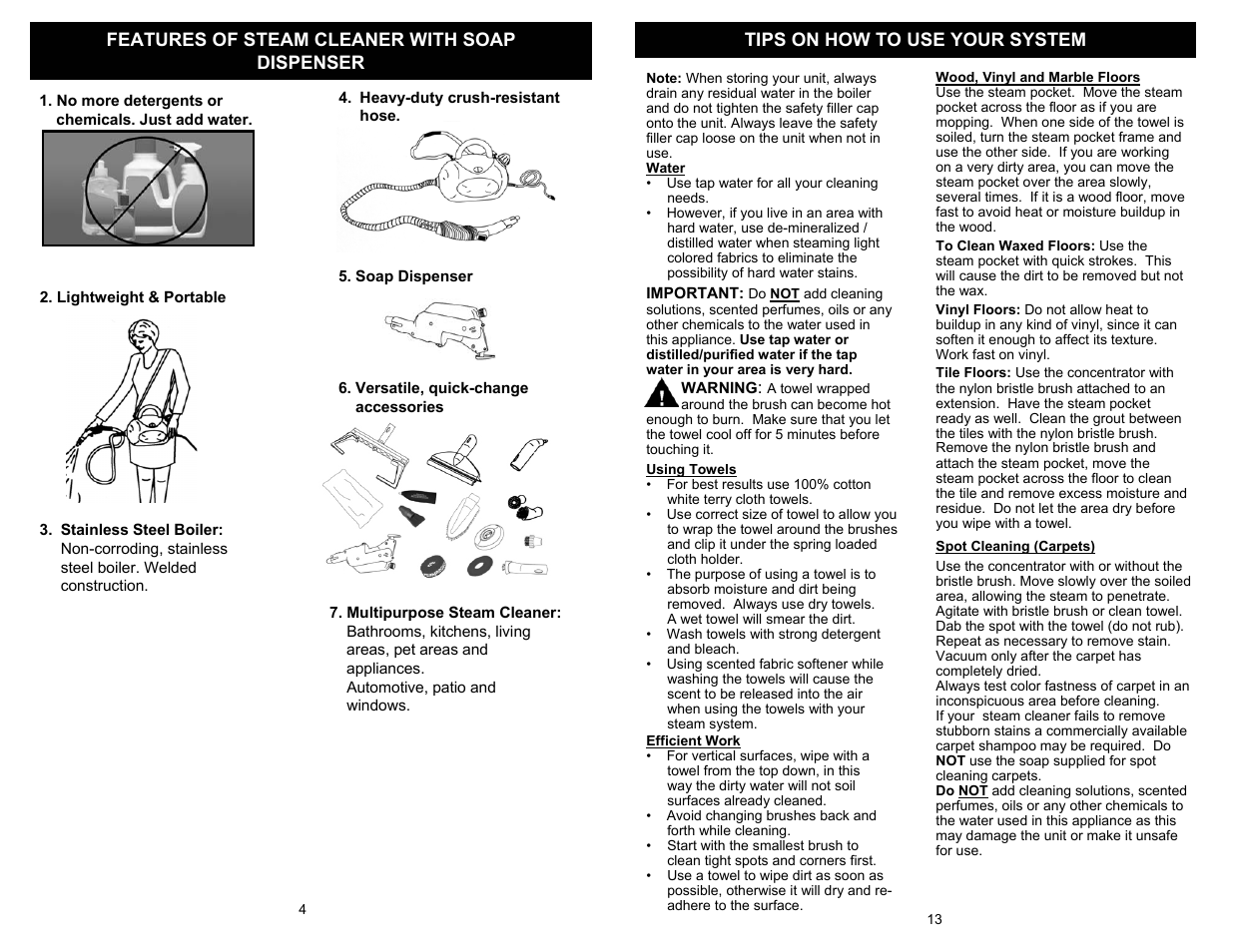 Euro-Pro SELECT EP923H User Manual | Page 6 / 10