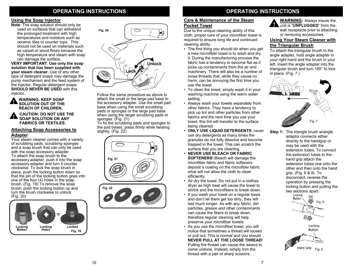 Operating instructions | Euro-Pro SELECT EP923H User Manual | Page 9 / 10