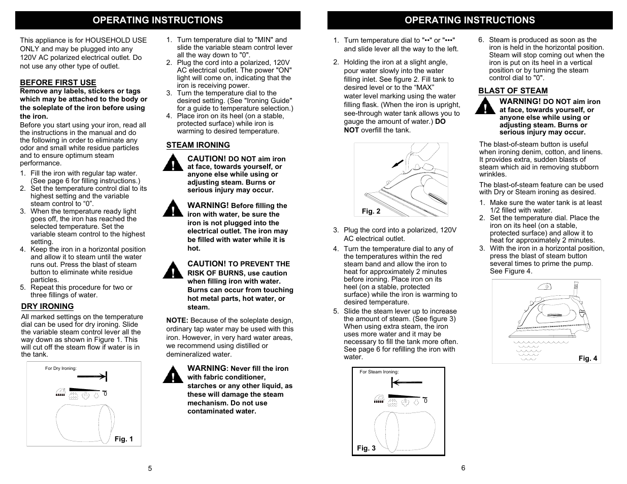 Operating instructions | Euro-Pro EP480CS User Manual | Page 6 / 6
