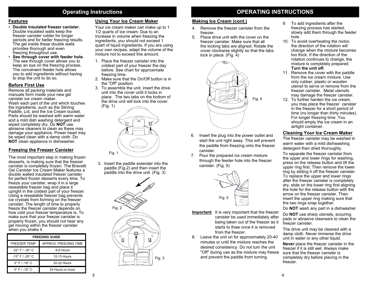 Operating instructions operating instructions | Euro-Pro BRAVETTI KP160H User Manual | Page 4 / 4