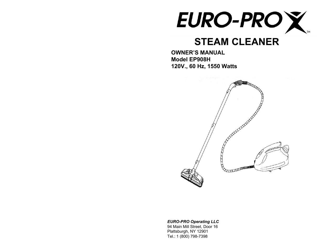 Euro-Pro EP908H User Manual | 8 pages