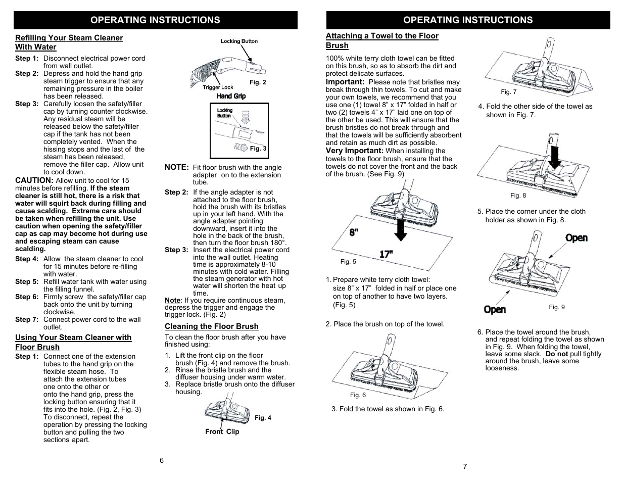 Operating instructions | Euro-Pro EP908H User Manual | Page 8 / 8