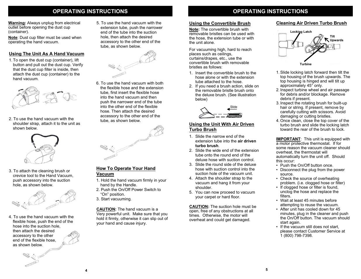 Operating instructions | Euro-Pro EP136R User Manual | Page 6 / 6