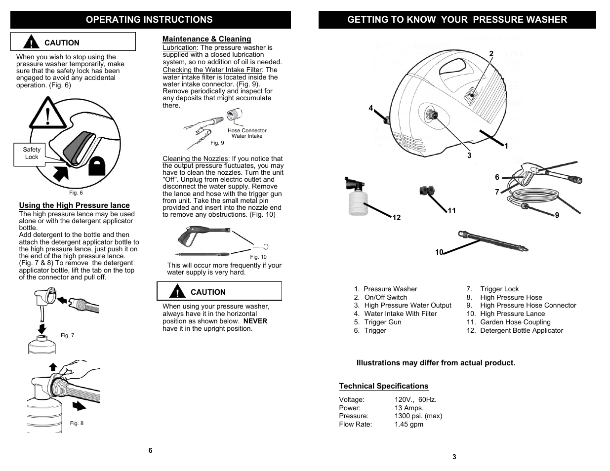 Operating instructions | Euro-Pro VPW38H User Manual | Page 5 / 6