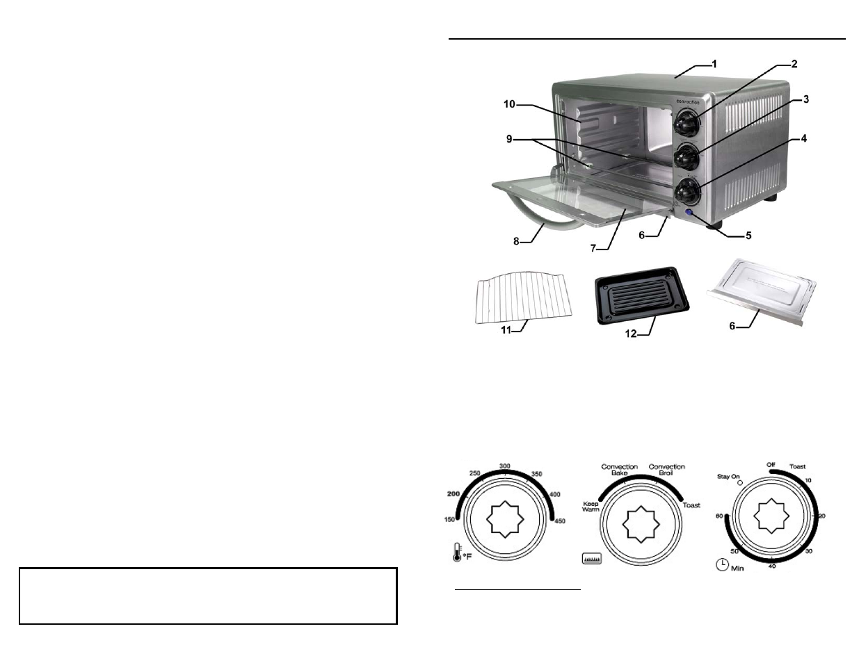 Save these instructions, Important safety instructions, For household use only | Convection oven parts | Euro-Pro TO36 User Manual | Page 2 / 6