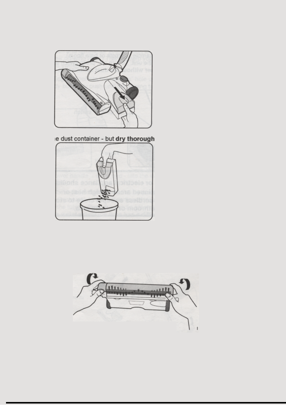 Cleaning the dust container | Euro-Pro UV610 User Manual | Page 6 / 10