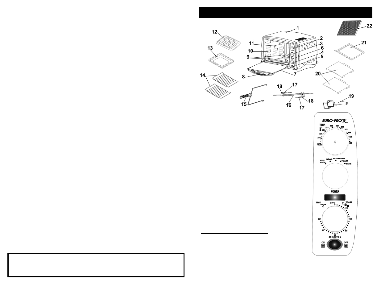 Slide number 2, Save these instructions, Important safety instructions | For household use only, Technical specifications, Getting to know toaster with rotisserie | Euro-Pro K4245 User Manual | Page 2 / 6