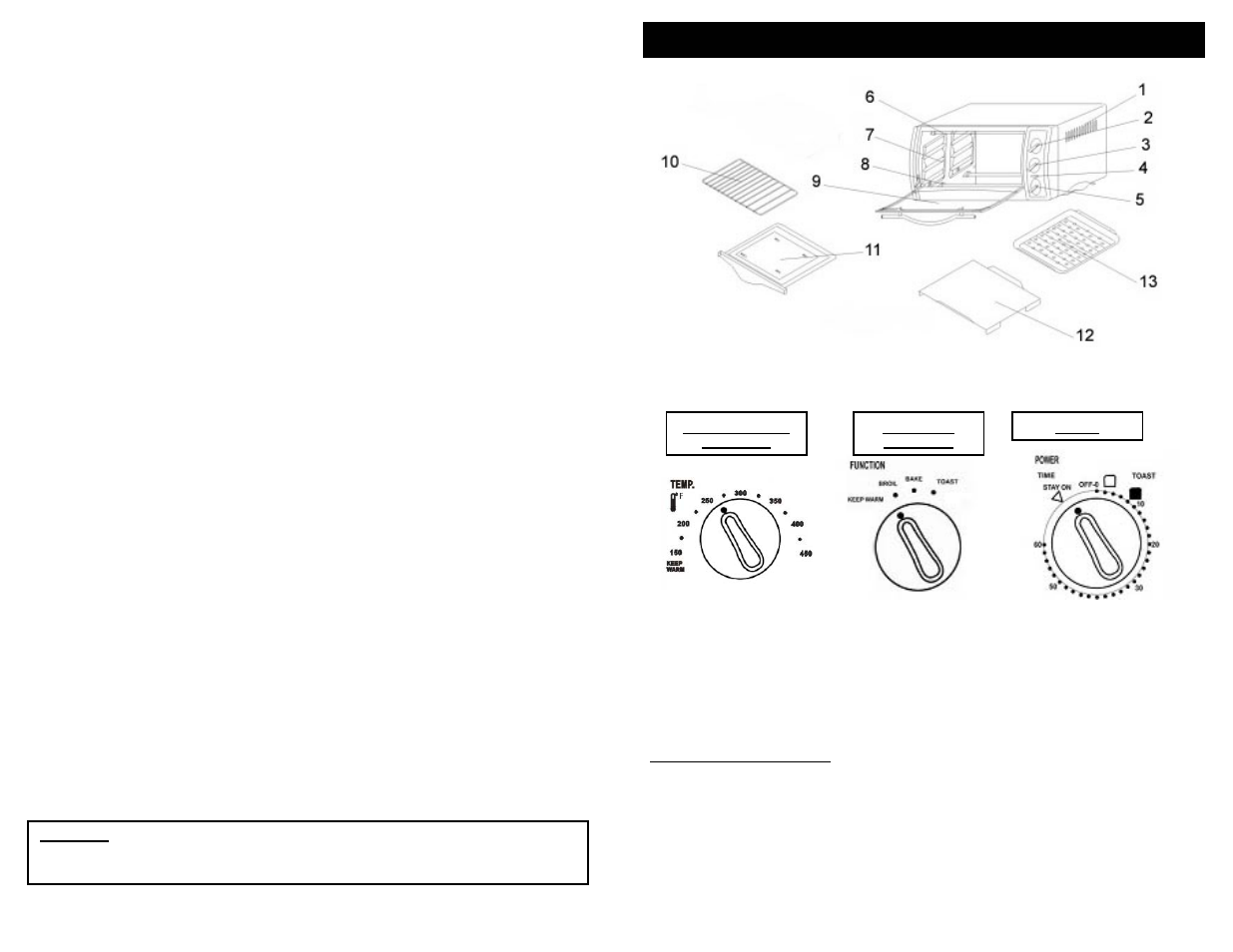 Slide number 2, Save these instructions, Important safety instructions | For household use only, Getting to know your toaster oven | Euro-Pro TO279 User Manual | Page 2 / 6