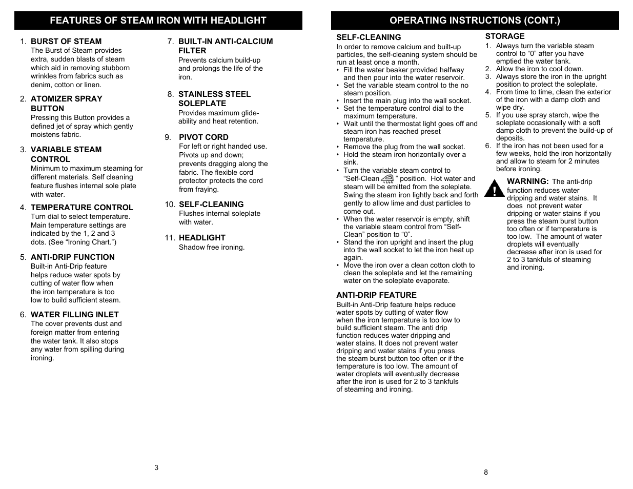 Euro-Pro SHARK GI475 User Manual | Page 4 / 6