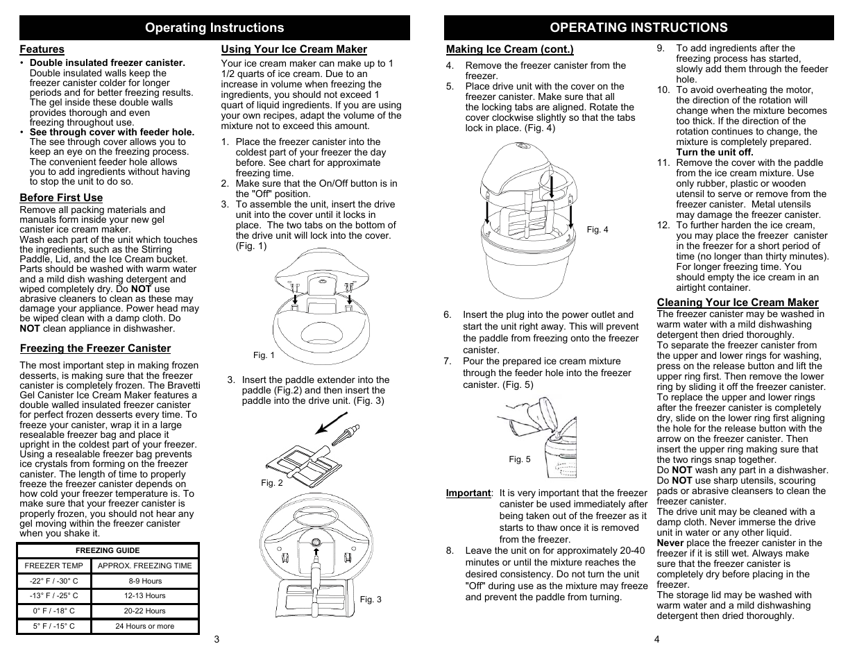 Operating instructions operating instructions | Euro-Pro BRAVETTI KP160HC User Manual | Page 4 / 4